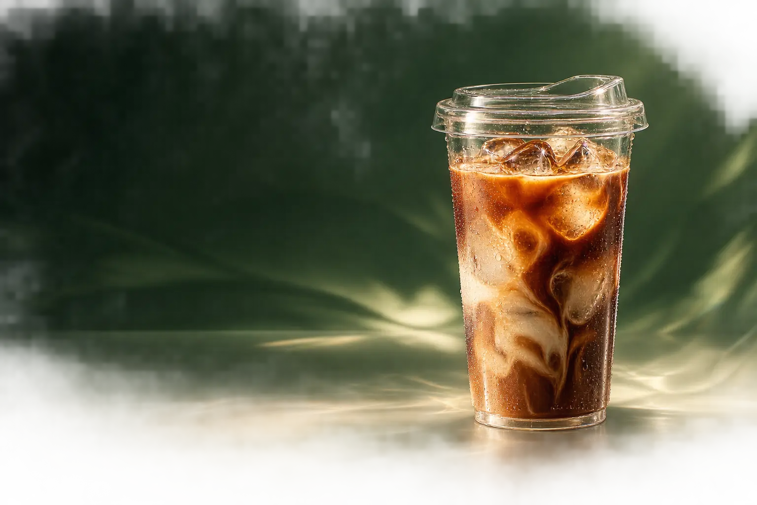 Transparent Nacrealia regenerated-cellulose cold cup with anti-splash lid
