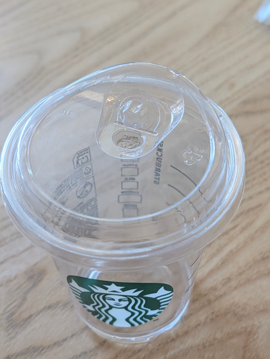 Transparent cold cup and lid reference photograph